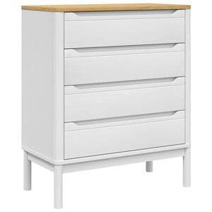 vidaXL Drawer Cabinet White Solid pine wood Standard Chest Of Drawers