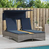 vidaXL Patio Double Sun Lounger Grey PE rattan Double