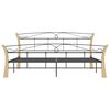 vidaXL Bed Frame Black and Natural Powder-coated metal, solid oak wood