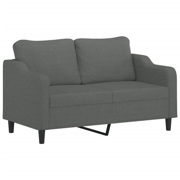 vidaXL 2-seater Sofa Dark Grey 100% Polyester Fabric, Metal, Foam Medium