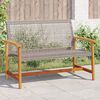 vidaXL Garden Bench Grey and brown PE rattan, solid acacia wood, metal