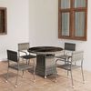 vidaXL Garden Dining Set Anthracite, Grey PE rattan, Steel, Glass Medium