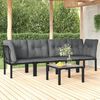 vidaXL Garden Lounge Set Black and grey