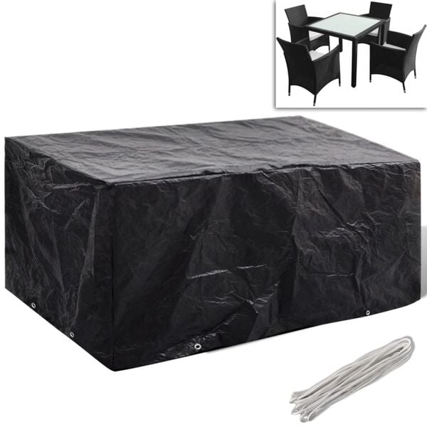 vidaXL Garden Furniture Cover Black Polyethylene 70.9x55.1 in
