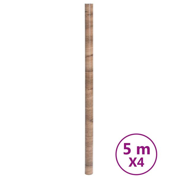 vidaXL Furniture Stickers Self-Adhesive Wooden Look 35.4x196.9" PVC