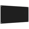 vidaXL Kitchen Backsplash Black 47.24 x 23.62 x 0.24 in Tempered Glass