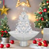 vidaXL Snowing Christmas Tree White, Silver PVC, Polyester, Plastic Small