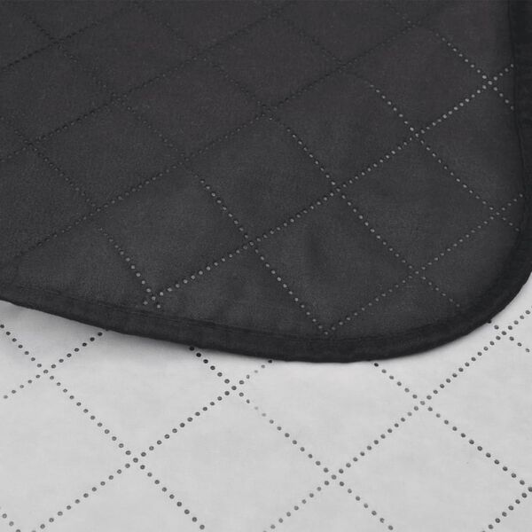 vidaXL Bedspread Black and White Microfiber with PP cotton filling