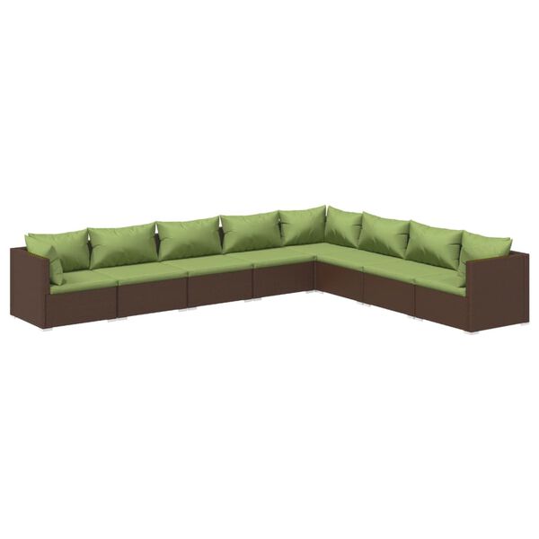 vidaXL Garden Lounge Set Brown and Green