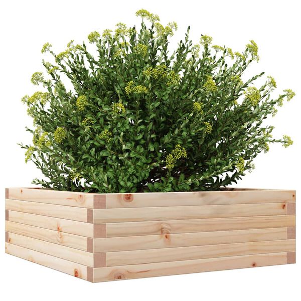 vidaXL Garden Planter Natural Wood Solid Pine Wood Medium Garden Planter