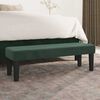 vidaXL Bench Dark Green 39.37 x 11.81 x 11.81 in Velvet