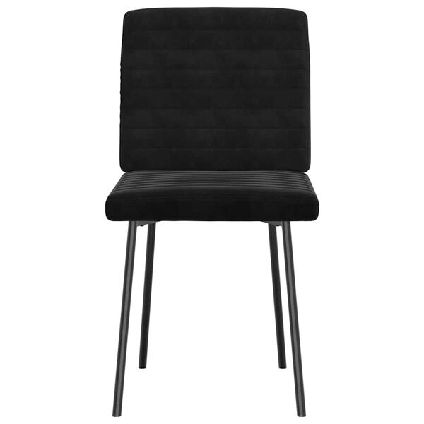 vidaXL Dining Chair Set of 2 Black Velvet (100% polyester), Plywood, Metal