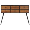 vidaXL Console Table Teak, Black Solid reclaimed teak, iron