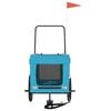 vidaXL Pet Bike Trailer Blue and Black Oxford Fabric, Iron, PVC