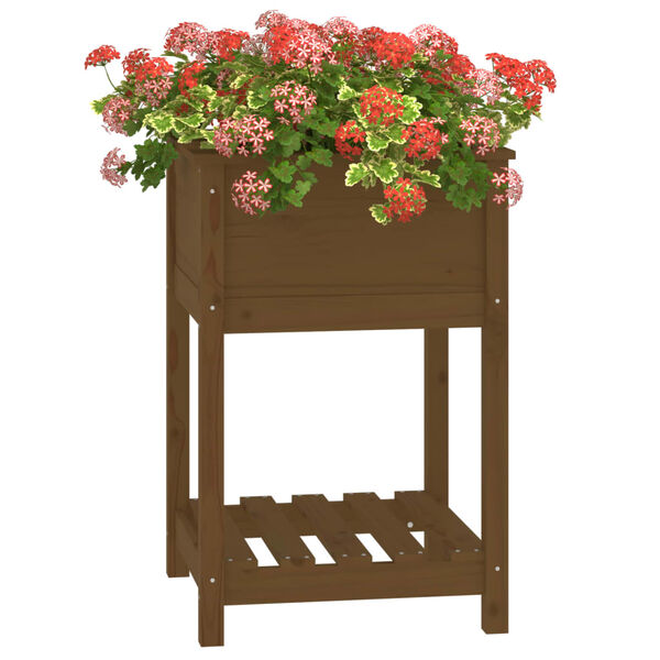 vidaXL Planter Honey brown Solid pine wood Medium Wooden Planters