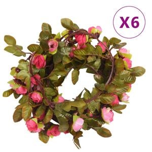vidaXL Christmas Flower Garland Rose PE (Polyethylene), artificial silk