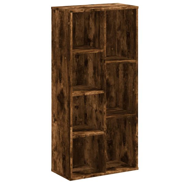 vidaXL Bookcase Smoked Oak Engineered Wood Medium Bookcase Rectangular