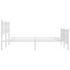 vidaXL Bed Frame White Steel 59 x 79 in Bed Frame Rectangular
