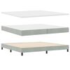 vidaXL LED Box Spring Bed Light Grey 78.74 x 78.74 in Velvet