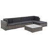 vidaXL Sofa Set Grey Polyethylene Rattan 6 Piece Set Modular