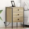 vidaXL Bedside Cabinet with Drawer Sonoma Oak 16.54 x 16.14 x 24.02 in