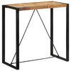 vidaXL Bar Table Rough Mango Wood, Black Solid Rough Mango Wood, Iron