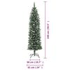 vidaXL Christmas Tree Green and white PVC and steel 94.5 in tall slim tree