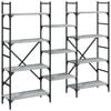 vidaXL Bookshelf Grey Sonoma Engineered Wood, Powder-Coated Steel Tall