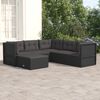 vidaXL Garden Lounge Set Black PE rattan, powder-coated steel 6 Piece Set