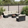 vidaXL Garden Sofa Set Black, Cream White