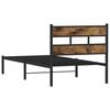 vidaXL Bed Frame Black, Smoked Oak Iron, Engineered Wood Small Single