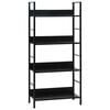 vidaXL Shelf Cabinet Black Engineered Wood, Steel Medium Shelf Cabinet