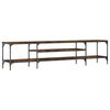 vidaXL TV Cabinet Smoked Oak Engineered Wood, Iron Extra Long
