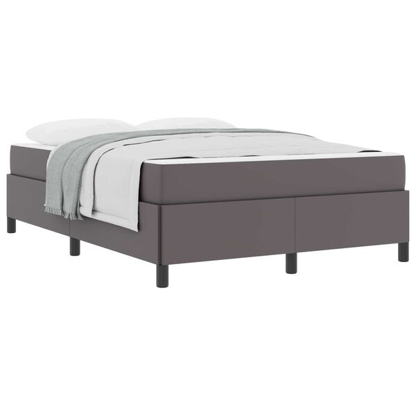vidaXL Bed Frame with Mattress Grey 55.12 x 74.80 in Fabric