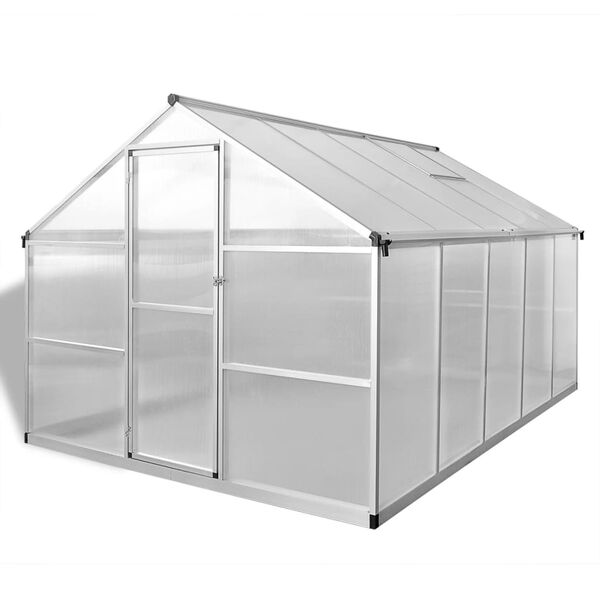 vidaXL Greenhouse Silver Reinforced Aluminum Large