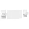 vidaXL Bed Headboard With Cabinet White Engineered wood Fits for 63 in bed