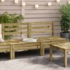 vidaXL Garden Sofa Set of 2 Natural Pine Impregnated Pinewood Medium