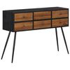vidaXL Console Table Teak, Black Solid reclaimed teak, iron