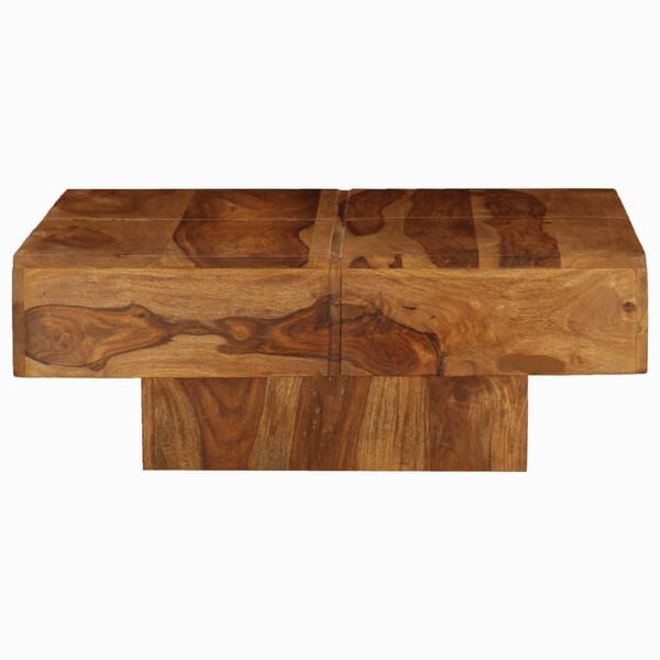 vidaXL Coffee Table Natural wood Solid Acacia Wood 31.5 x 31.5 x 11.8 in