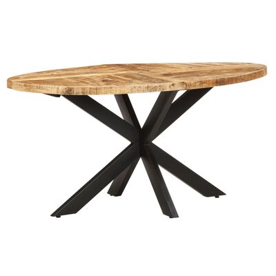 vidaXL Dining Table 63"x35.4"x29.5" Rough Mango Wood