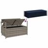 vidaXL Garden Storage Bench Grey and Navy Blue