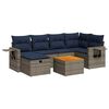 vidaXL 7 Piece Patio Sofa Set with Cushions Gray Poly Rattan