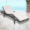 vidaXL Sunlounger Black PE Rattan Standard Adjustable Footrests