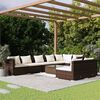 vidaXL Garden Lounge Set Brown PE rattan 9 Piece Modular