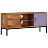 vidaXL TV Cabinet Honey brown and grey Solid acacia wood, powder-coated iron