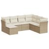 vidaXL Garden Sofa Set Beige Poly Rattan Large Adjustable Feet