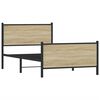 vidaXL Bed Frame Sonoma Oak Steel, engineered wood Twin Bed Frame
