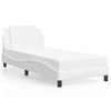 vidaXL Bed Frame with LED without Mattress "Zadar" White 39.4"x74.8"