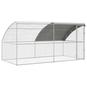 vidaXL Chicken Cage 2 pcs Silver 157.48 x 78.74 x 78.74 in