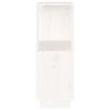 vidaXL Book Cabinet White Solid Pine Wood Medium Book Cabinet